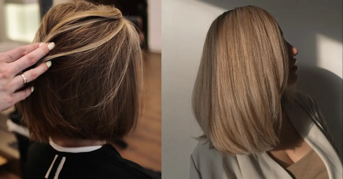 Layered haircut designed to add natural volume and movement for fine hair at Shear Excellence.