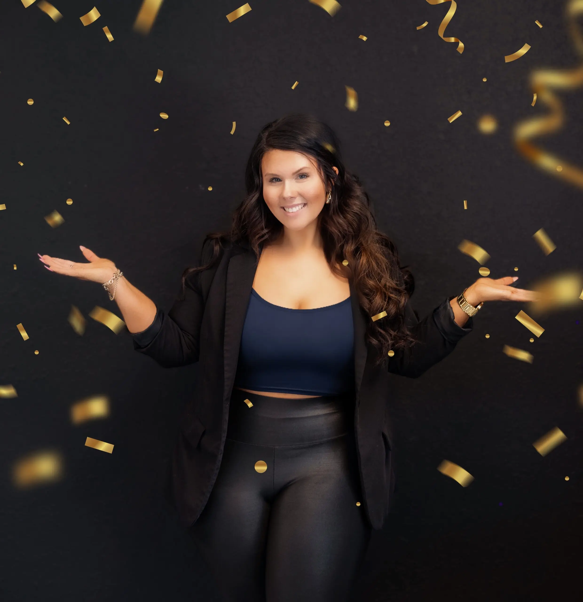 Founder of Shear Excellence Salon & Spa celebrating the salon's success in Rantoul, Illinois